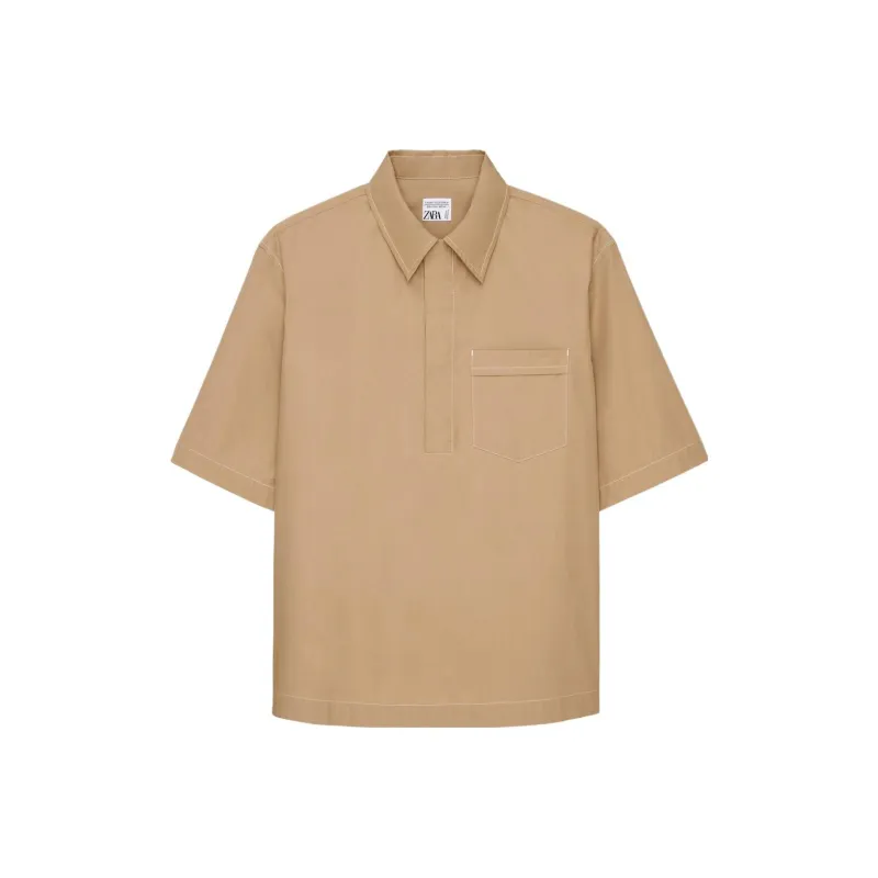 ZARA Shirts Men Beige-0