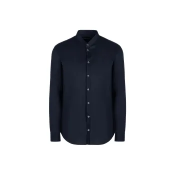 ARMANI JEANS Mercerised Egyptian Cotton Ultra fine Jersey Guru Collar Shirt