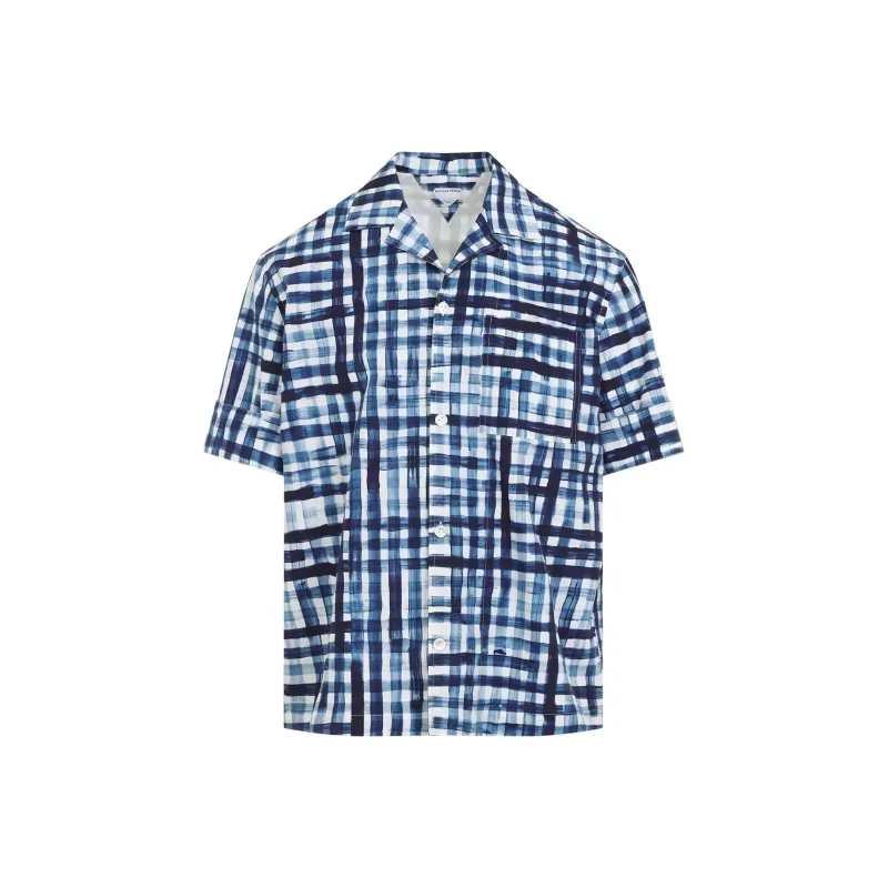 Bottega Veneta Short Sleeved Check Patterned Shirt-0
