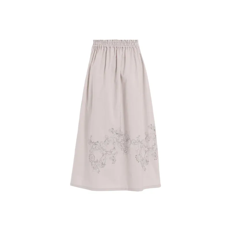 Yohji Yamamoto Y's SS25 Casual Long Skirt Women's Light Gray-1