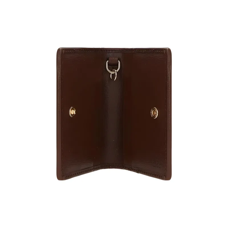 GUCCI Supreme Coated Canvas With Leather Trim Wallet Card Holder Men's Beige Ebony/Brown-3