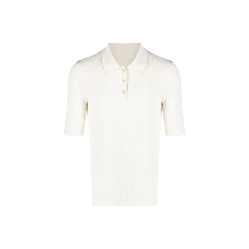 Maison Margiela Half Buttoned Ribbed Polo Shirt-0
