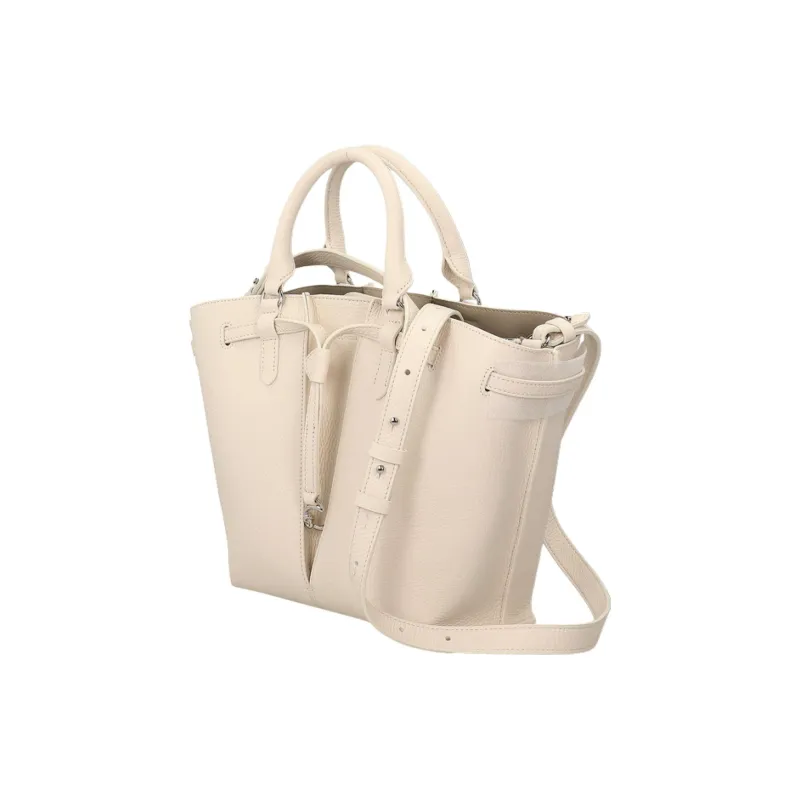 COCCINELLE Nubuck Leather Bucket Bag, Shoulder Bag, Handbag Women's White-1