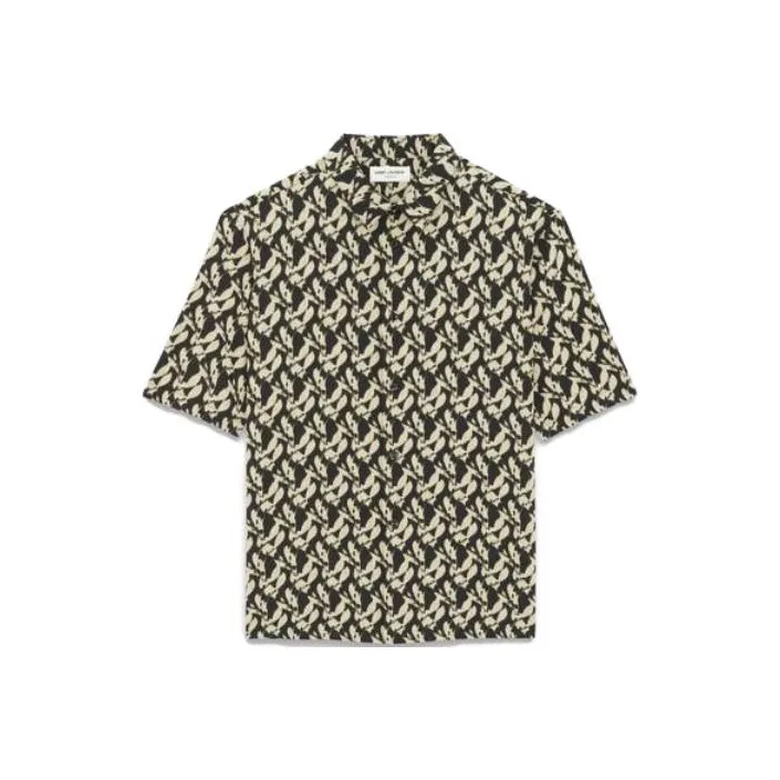 SAINT LAURENT All-Over Patterned Short-Sleeved Shirt-0