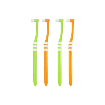 FAWNMUM Single Bundle Flat Head Toothbrushes Cleaning 4 Pcs