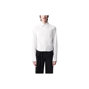 Ann Demeulemeester Alberik Cropped Slim Fit Shirt Shirt Men's White