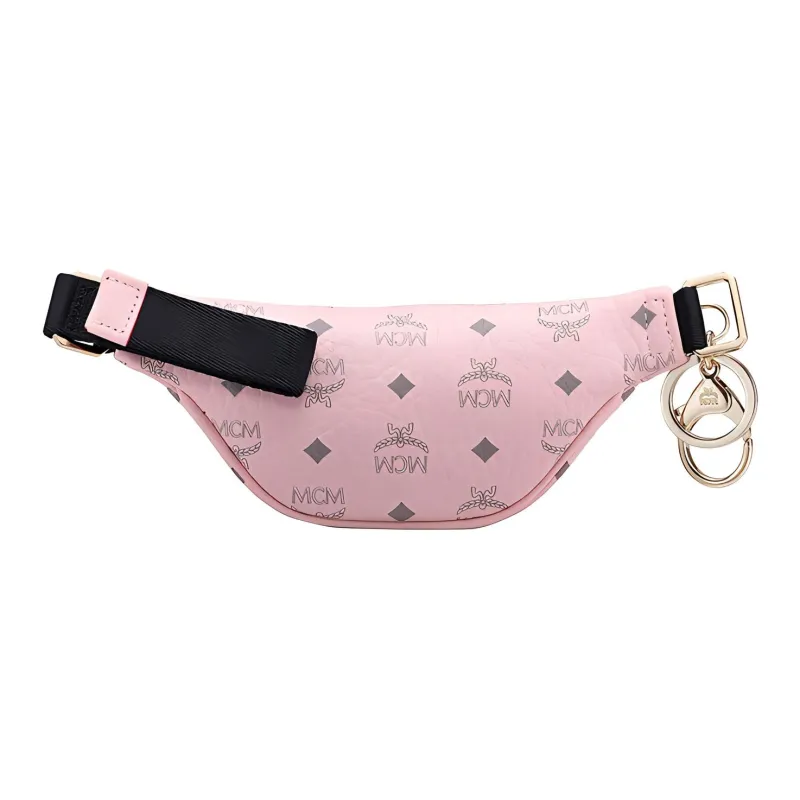 MCM Visetos Leather Clutch Coin Purse Women's Pink-2