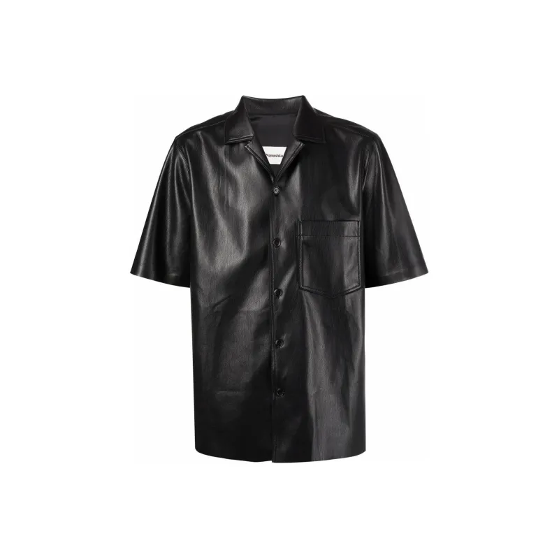 NANUSHKA Camp Faux leather Shirt-0
