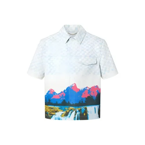 LOUIS VUITTON Landscape Short Sleeved Denim Shirt