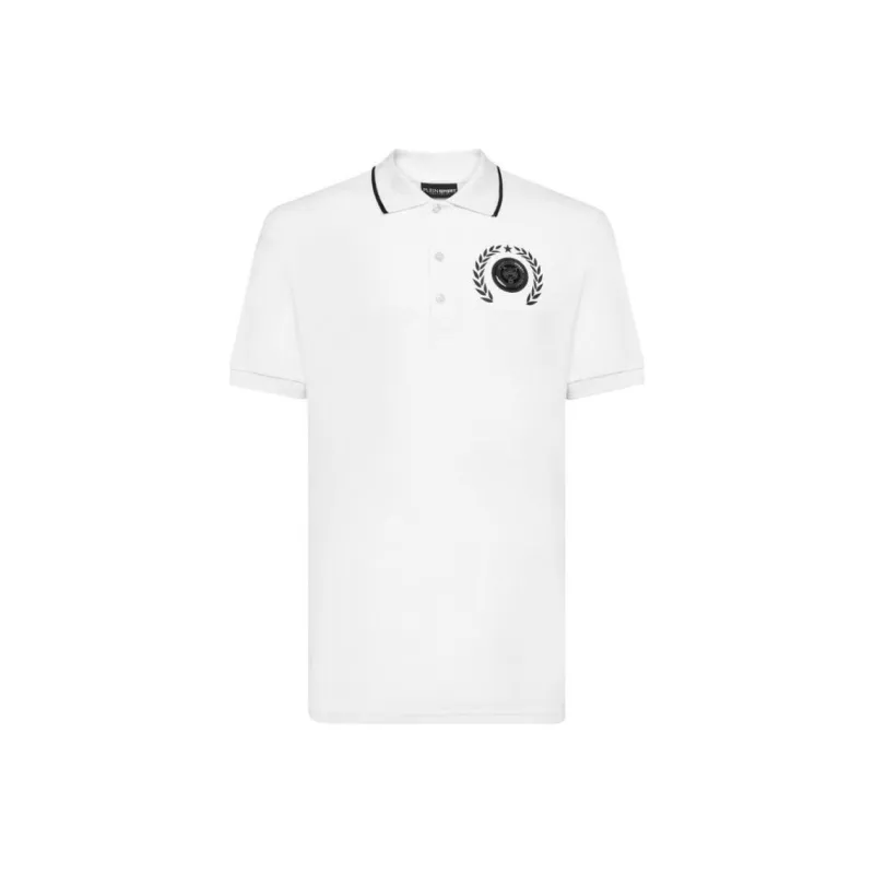 PLEIN SPORT Logo print Cotton Polo Shirt-0