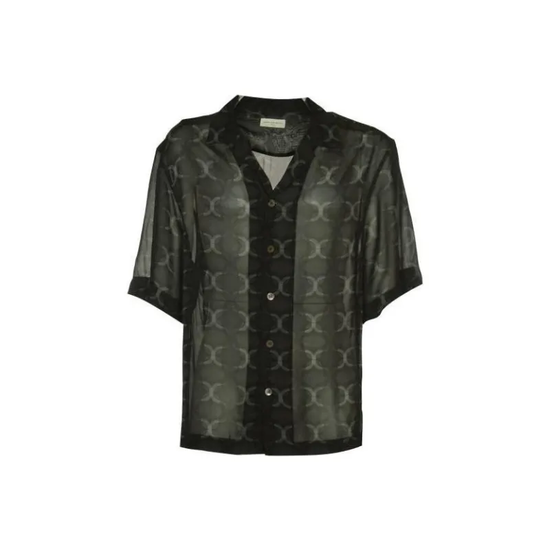 DRIES VAN NOTEN Pattern Printed Short Sleeved Buttoned Shirt-0