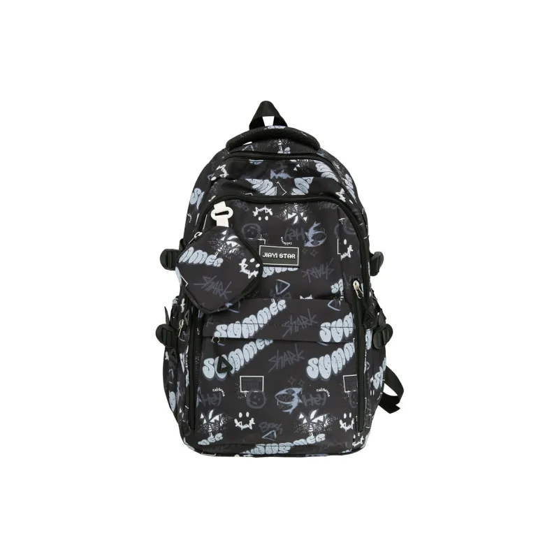 URBAN FOREST Nylon Backpack Unisex Red/Purple/Yellow/Green/Black-12