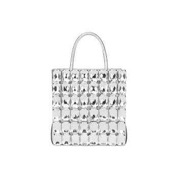 MOSCHINO Sheepskin Tote Bag Shopping Bag Handbag Shoulder Bag Crossbody Bag Small Size Women's Silver