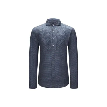 LARDINI Shirt Men's Red Blue Gray Plaid