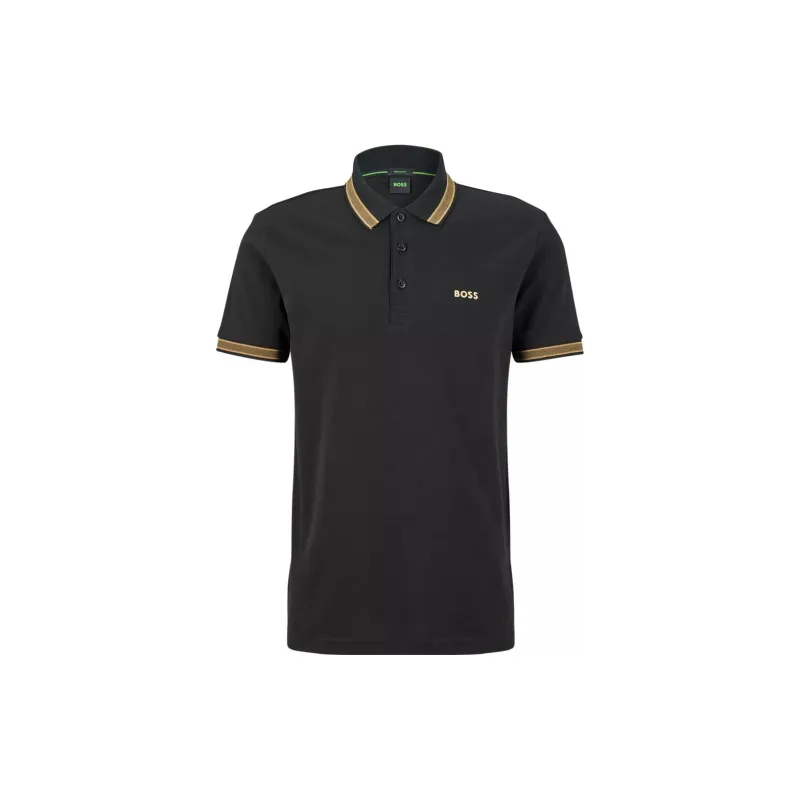 HUGO BOSS Polo Shirts Men Gold Black-0