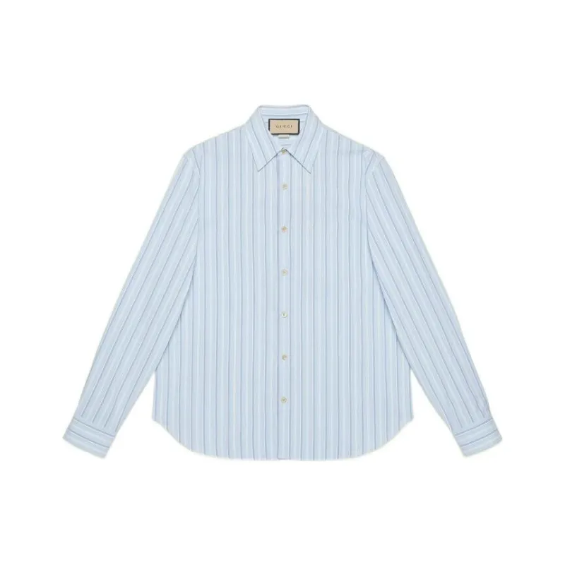 GUCCI Striped Cotton Shirt-0