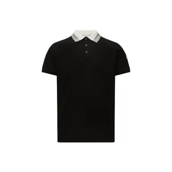 Moncler Logo Embroidered Short Sleeved Polo Shirt