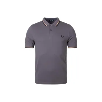 FRED PERRY Polo Shirt Men's Gray Purple