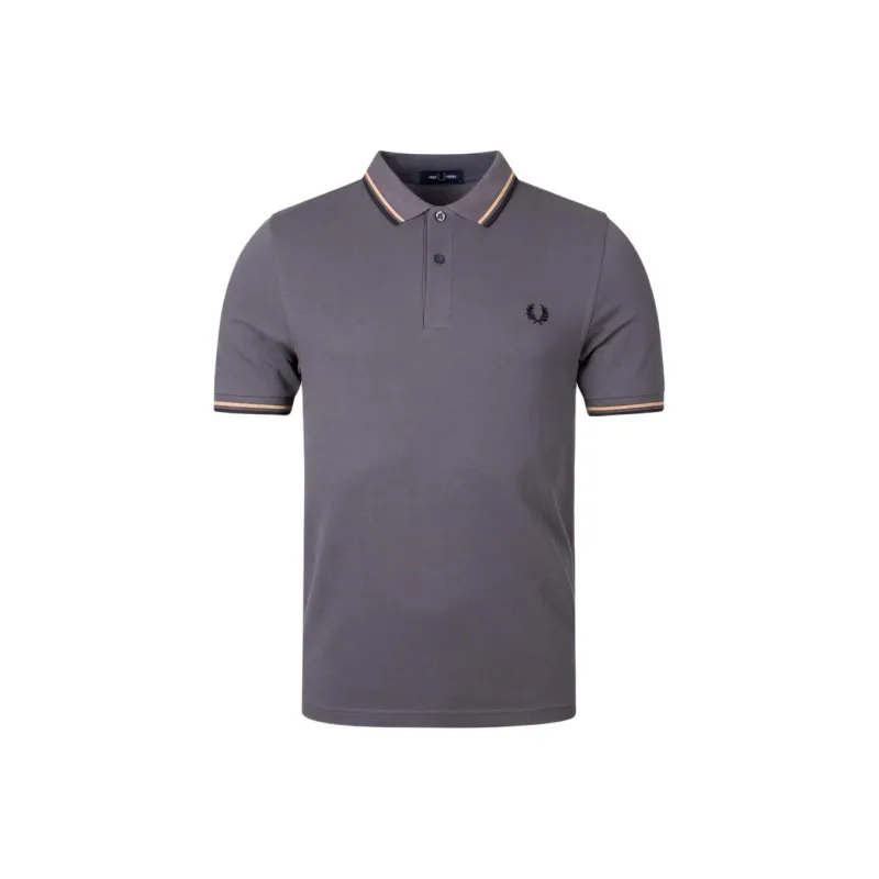 FRED PERRY Polo Shirt Men's Gray Purple-0