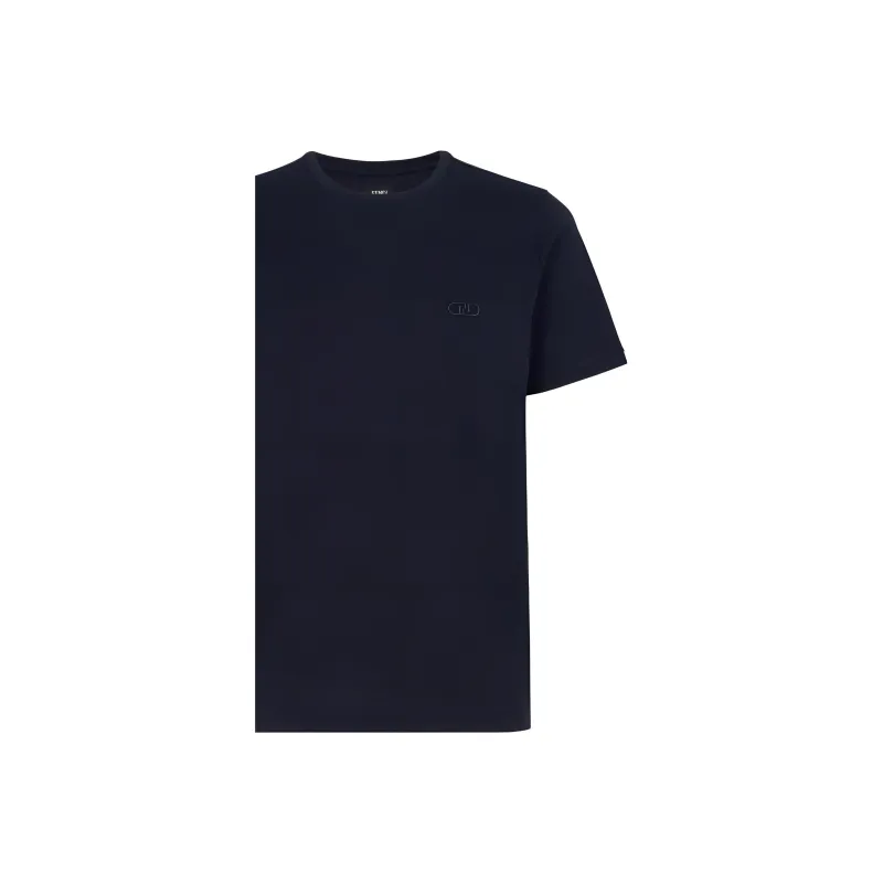 FENDI O'Lock embroidered Cotton T shirt-2
