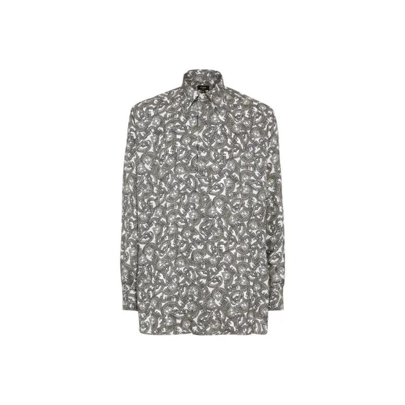 FENDI Allover Ff Jewel Printed Long Sleeved Shirt-0