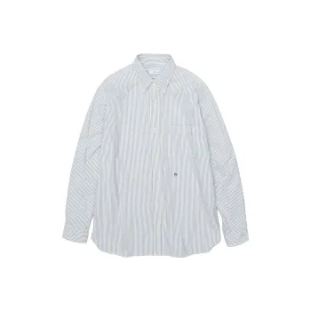 Nanamica SS23 Button Down Stripe Wind Shirt Logo Shirt Men's