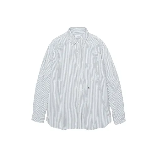Nanamica SS23 Button Down Stripe Wind Shirt Logo Shirt Men's