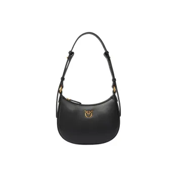 PINKO Half Moon Series Leather Crossbody Bag Shoulder Bag Mini Women's Black