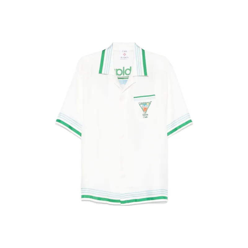 CASABLANCA Metaphysical Tennis Icon Silk Shirt-0