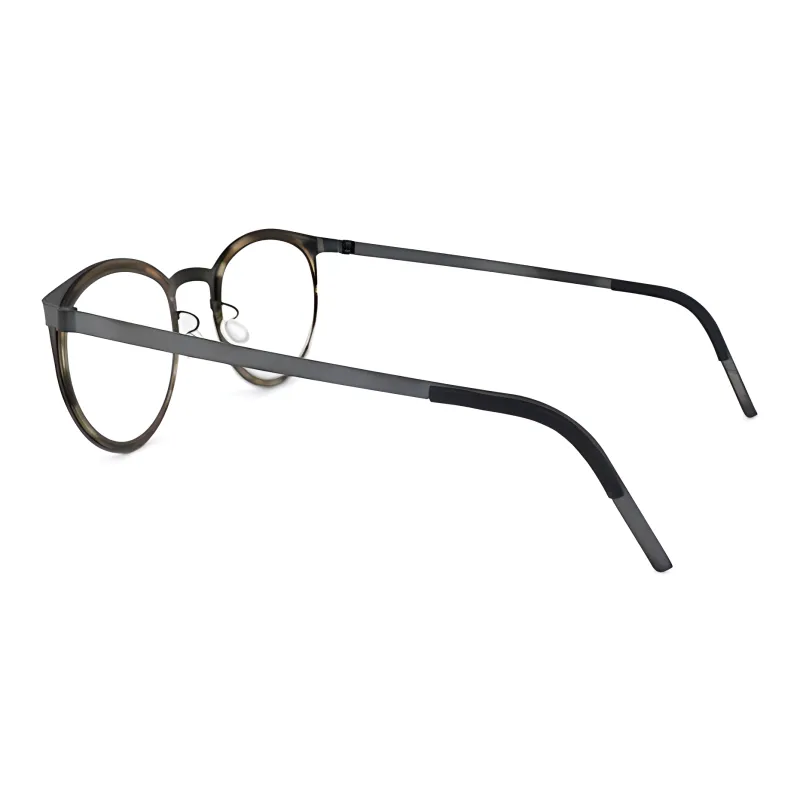 LINDBERG Titanium Round Eyeglass Frames Unisex Black-2