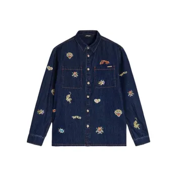 Ed Hardy SS24 Shirt Men's Indigo