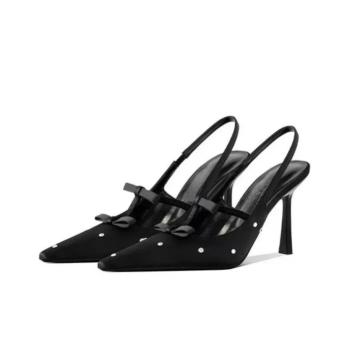 ROBINHOOD Purple Moon Galaxy Box Slim Heel High Heels Women's Black-1
