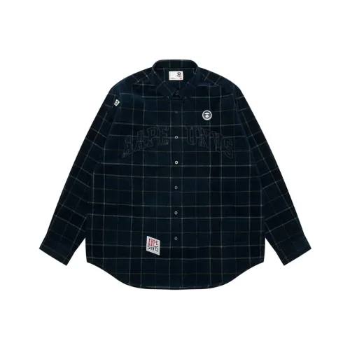 에이프 메인 롱슬리브 셔츠 네이비 그린 - 24FW