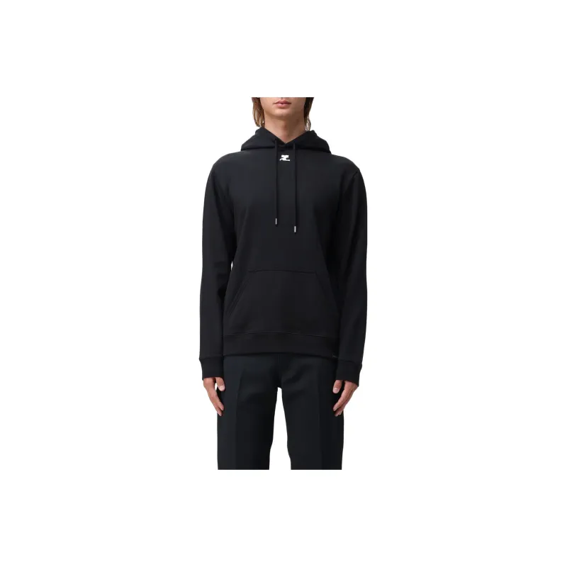 COURREGES Drawstring Long Sleeved Hoodie-0