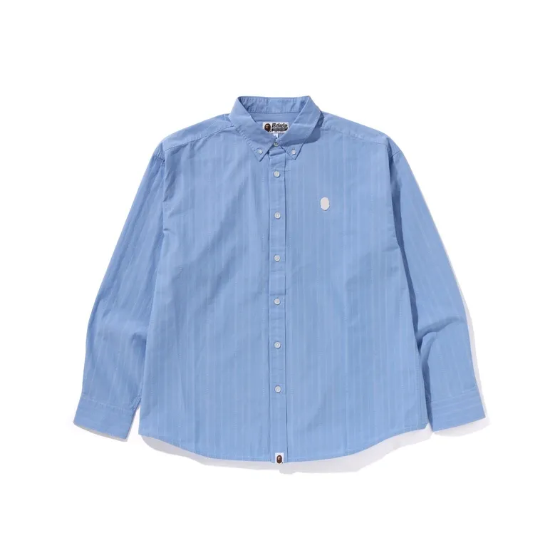 A BATHING APE One Point Stripe Poplin L/S Shirt-0