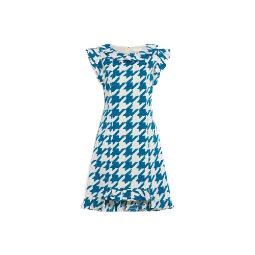 COACH Short Sleeved Dresses Women's Blue