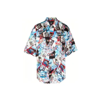 Balenciaga Mens Allover Cities Minimal Shirt