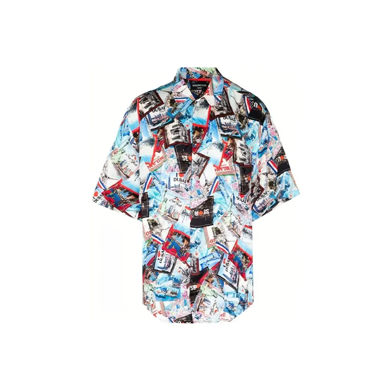 Balenciaga Mens Allover Cities Minimal Shirt-0