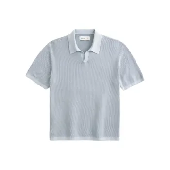 Hollister Polo Shirt Men's Silver Blue