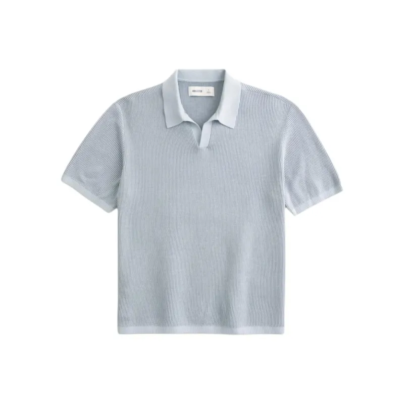 Hollister Polo Shirt Men's Silver Blue-0