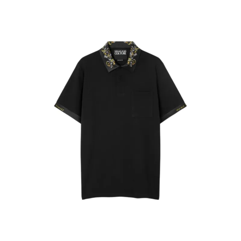 VERSACE Baroque Collar Polo Shirt-0