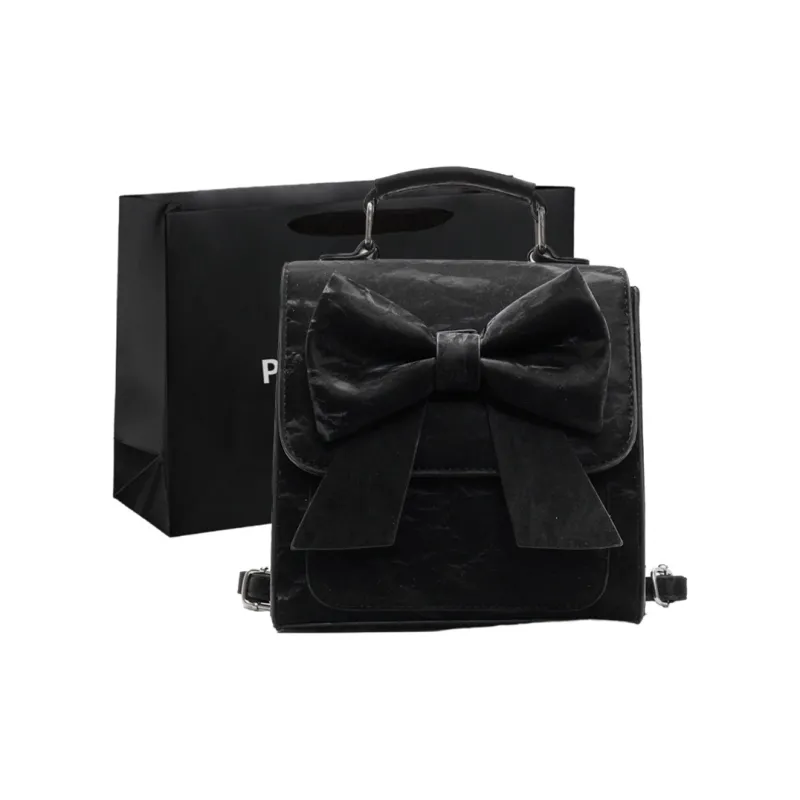 PINK·LAND PU Backpack Women's Ecru/Black/Pink/Silver-7