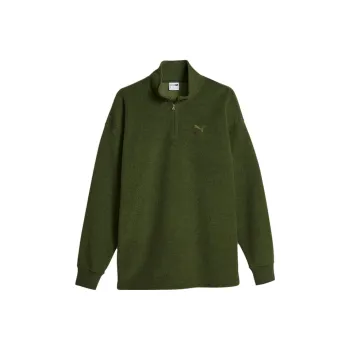 PUMA CLASSICS Men's Fleece Quarter-Zip Sweatshirt Men's Green