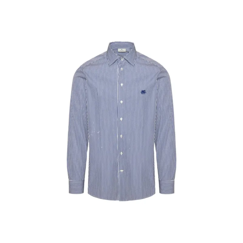 ETRO Pegaso Embroidered Striped Shirt-0