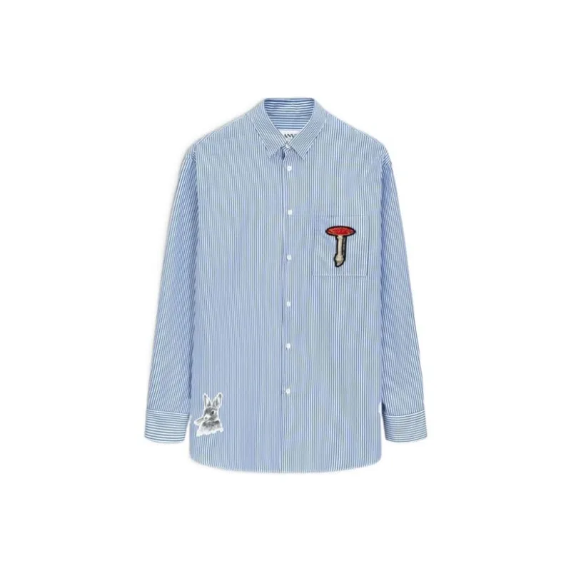 Lanvin Patch detail Striped Shirt-0