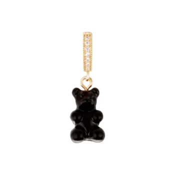 Crystal Haze Brass Charms / Pendants Unisex Black