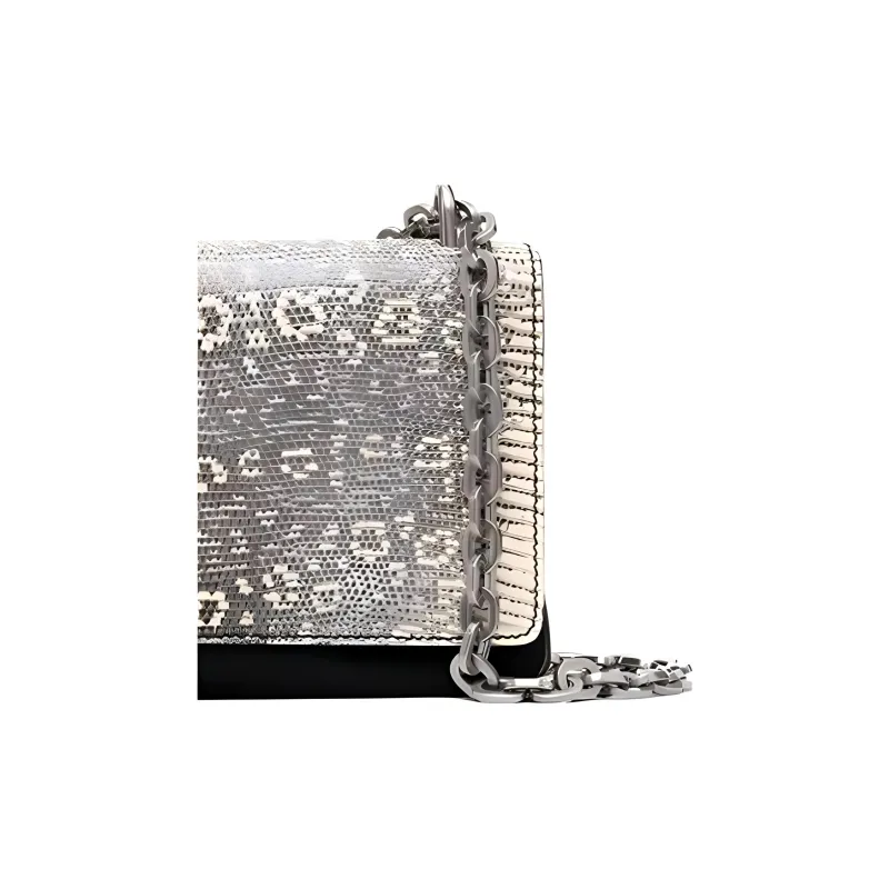 PRADA Leather Shoulder Bag Women's White & Black-2