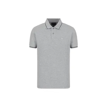 EMPORIO ARMANI Slim fit Stretch Piqué Polo Shirt With Micro Eagle