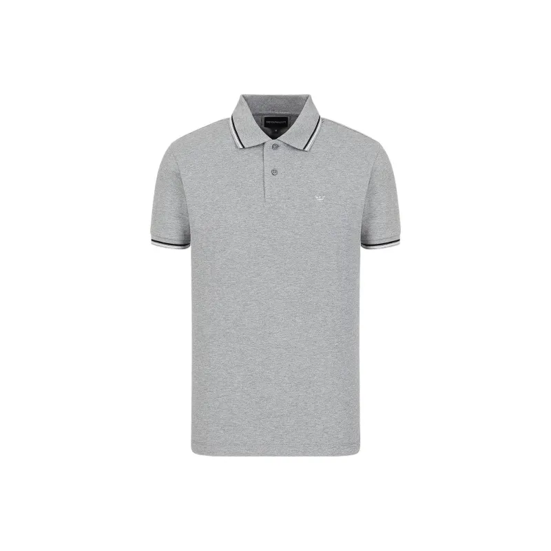 EMPORIO ARMANI Slim fit Stretch Piqué Polo Shirt With Micro Eagle-0