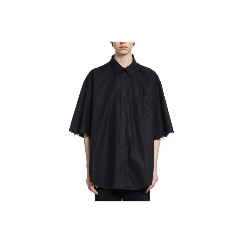 Balenciaga Distressed Cotton Shirt-0